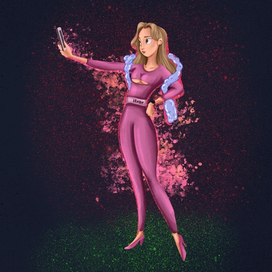 Девушка делает селфи