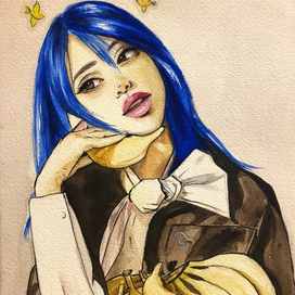 девушка с бананами