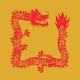 Красный дракон на золотом