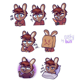 Стикеры с зайкой