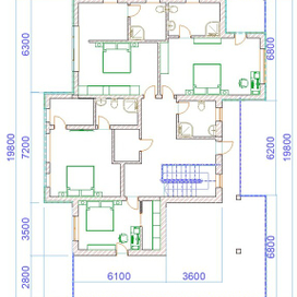 план 2 этажа блокированного дома