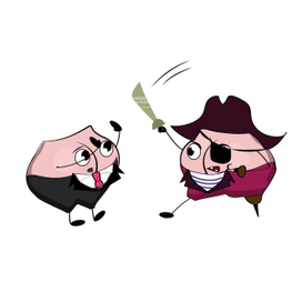 Жопа пират нападает на деловую жопу