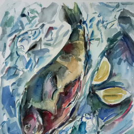 Натюрморт с рыбой.