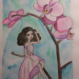 Fantasy Girl with flowers 