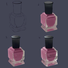 Лак для ногтей в реализме поэтапно 