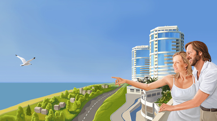 Эскиз иллюстрации для "Морской симфонии".