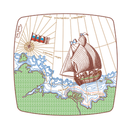 дизайн фуршетных тарелок "Первооткрыватели"