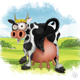 Funny Cow. Кто пасется на лугу? Правильно коровка!  