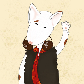 бультерьер на стиле