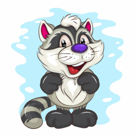 Happy Cartoon Raccoon.