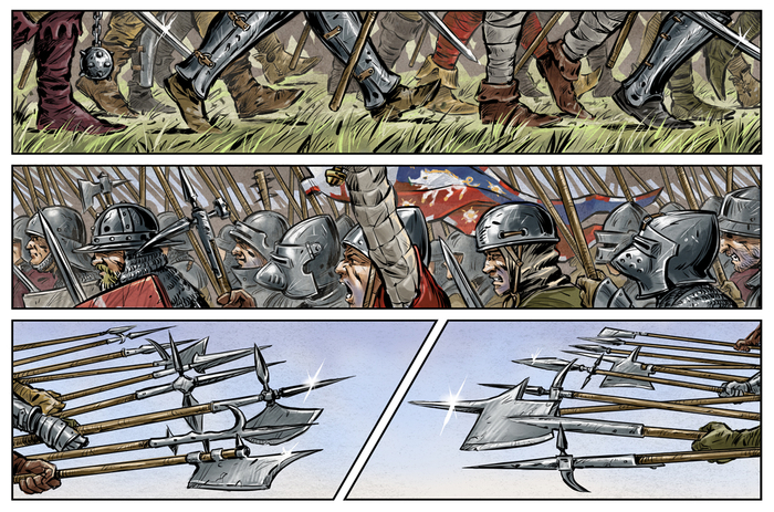 Рабочие фрагменты комикса "Спасти принцев из Тауэра".