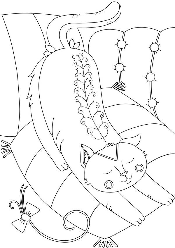 Котик - раскраска