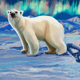 Эскиз для росписи шарика. Арктика.