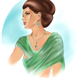 Девушка. Ювелирные украшения.