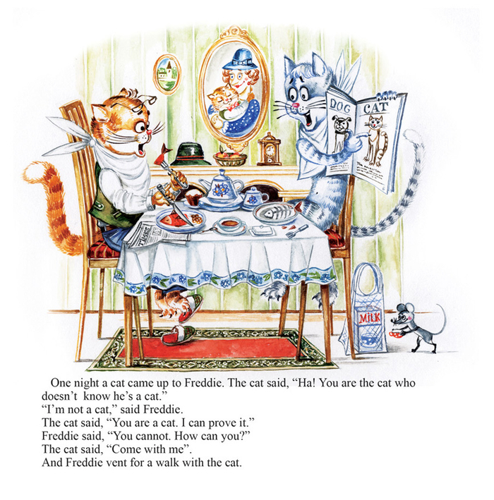 Иллюстрация к весёлой истории «Кот, который считал себя человеком » 