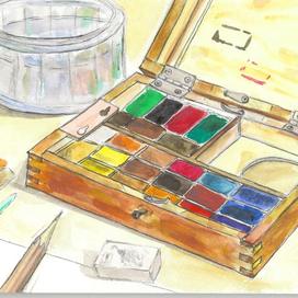 коробка с акварелью