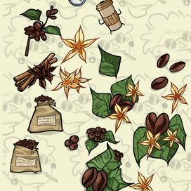 Кофе принты/паттерны