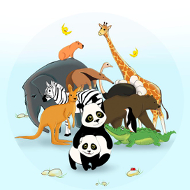 Иллюстрации к сказке New in the zoo автор Joy Hill