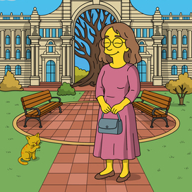 Иллюстрация в стиле Симпсонов