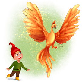 Книжная иллюстрация для сказки про гнома 