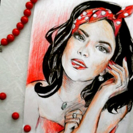 Портрет сестры в стиле пин-ап