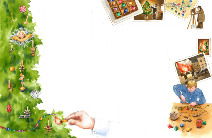 разворот "История елочных игрушек" изд-ва "Настя и Никита"