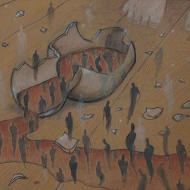 Разбитый кувшин. Иллюстрации к японской сказке.