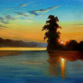 Закат на озере