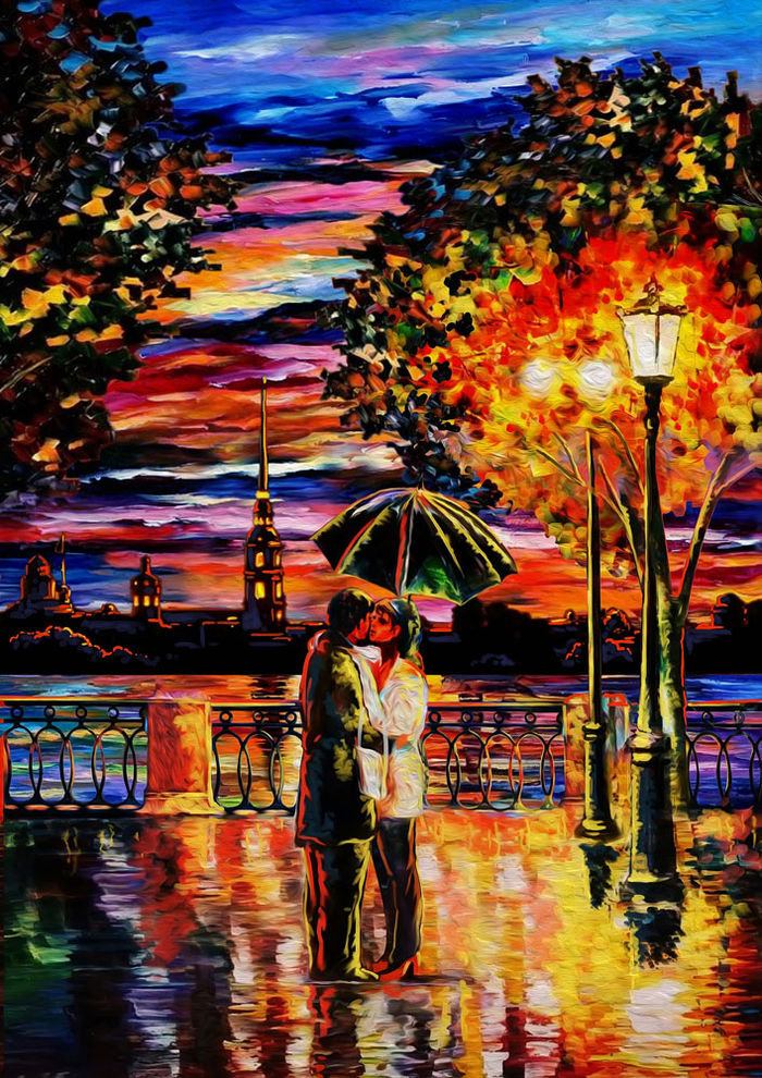 Осень..прощание...-В стиле Леонида Афремова..