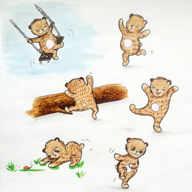 Весёлый медвежонок