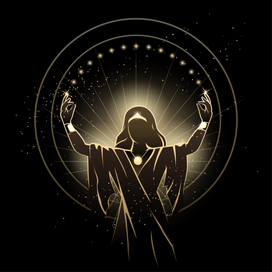 Priestess Fortune Teller Makes Magic Ritual at Midnight