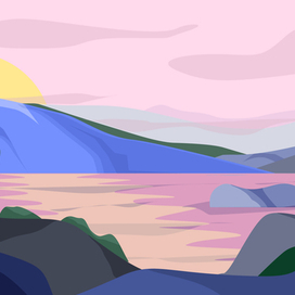 Пейзаж на закате