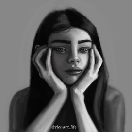 Ч/б девушка с руками