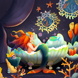 Русалка принимает ванную