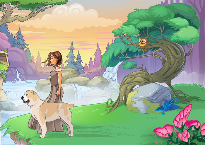 Девушка с собакой