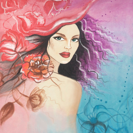 portrait of a beautiful girl in flowers