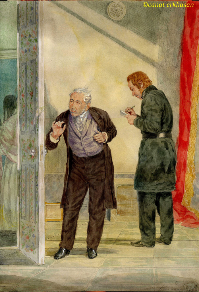 Иллюстрация к книге "Лунный камень" акварель. 28х38 см.  