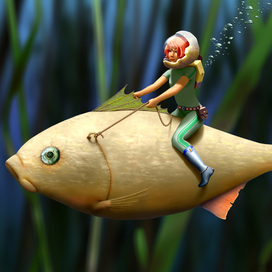 Девочка на рыбе