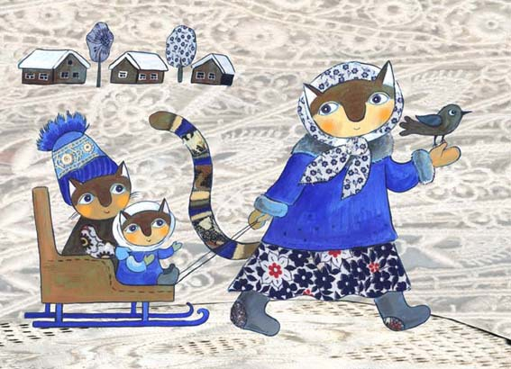 По деревне, через снег