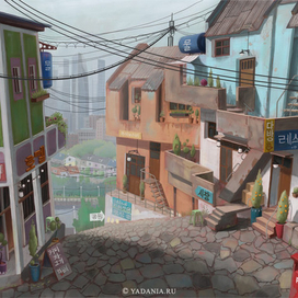 Корейский квартал в большом городе