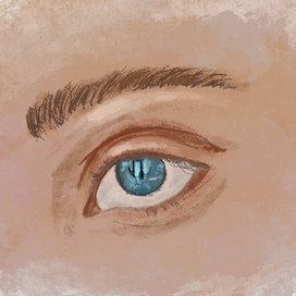 Портрет глаза голубого цвета