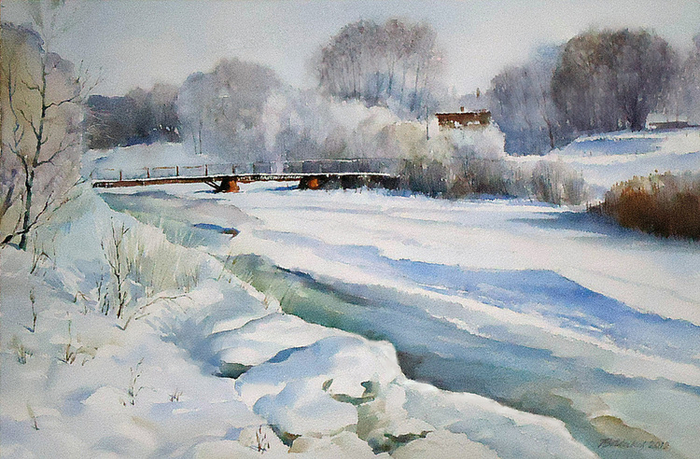 ,,Мостик на реке Олекте,,