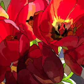 В тюльпанах