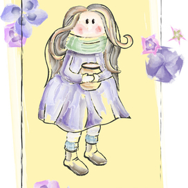 Девочка на открытке