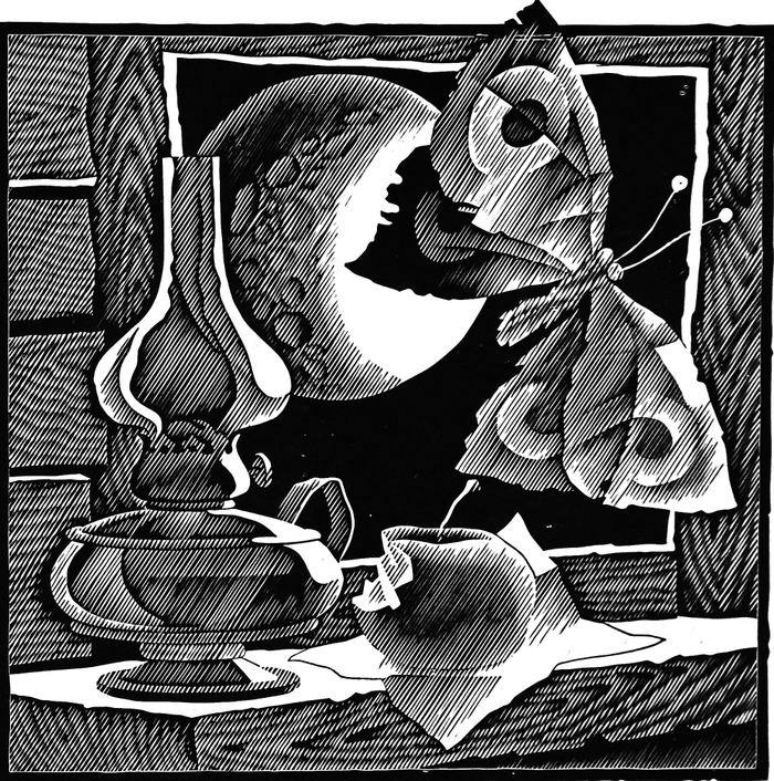 Окно, луна и мотылек -1