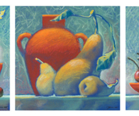 Натюрморт с посудой и фруктами