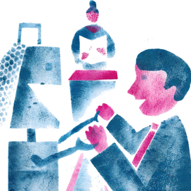 Иллюстрация к статье о любви человека и робота