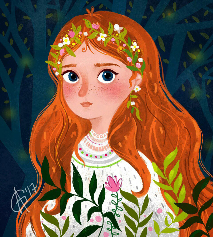 Настя в лесу