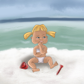 Девочка на пляже 