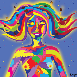 Девушка с грибами